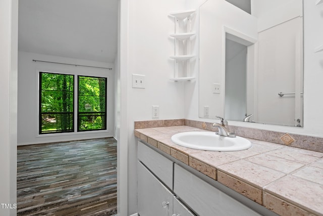 120 Polks Landing Rd, Chapel Hill, NC 27516 - bathroom with vanity and wood finished floors