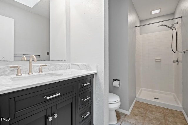 120 Polks Landing Rd, Chapel Hill, NC 27516 - bathroom featuring vanity, a stall shower, toilet, and baseboards