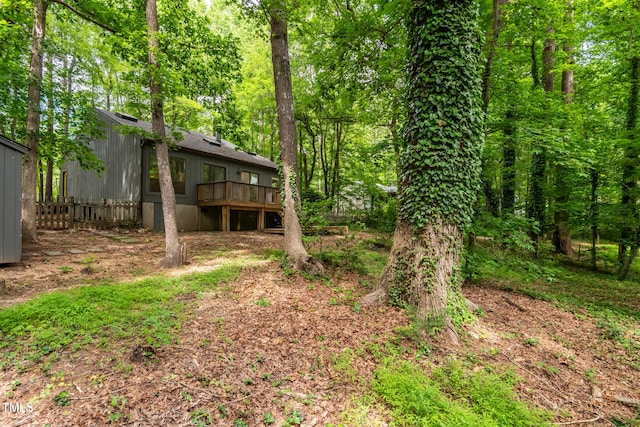120 Polks Landing Rd, Chapel Hill, NC 27516 - view of yard with a wooden deck
