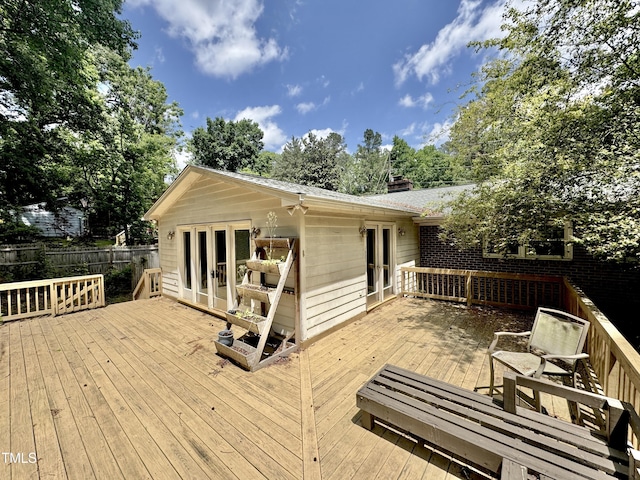 322 S Dixon Ave, Cary, NC 27511 - wooden deck with french doors