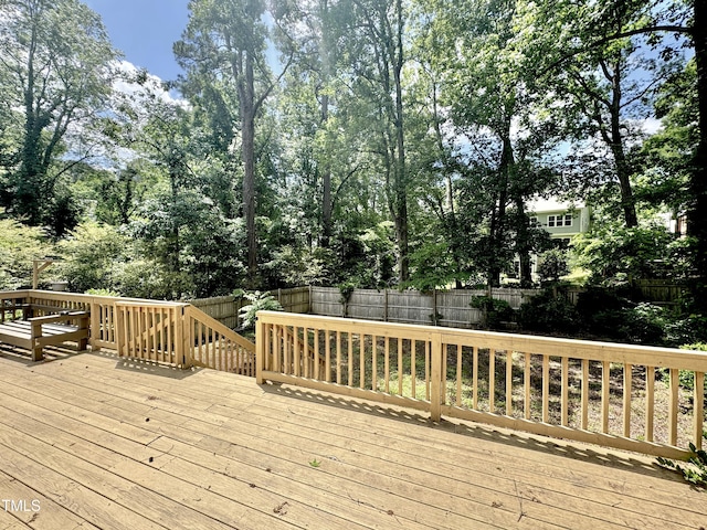 322 S Dixon Ave, Cary, NC 27511 - wooden deck with a fenced backyard