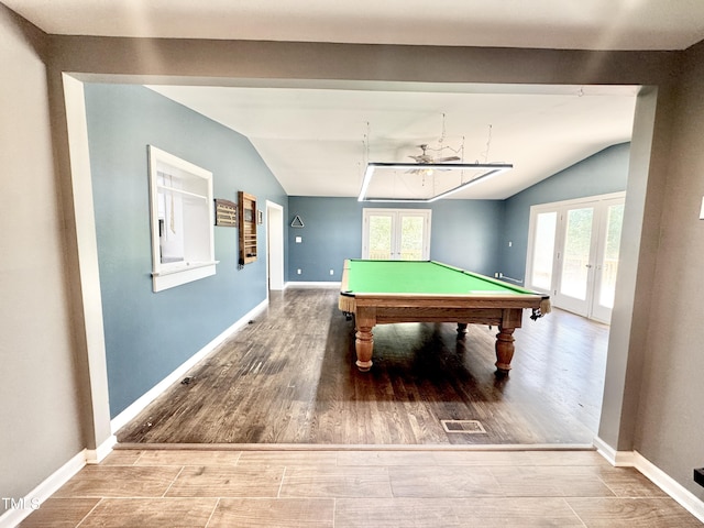 322 S Dixon Ave, Cary, NC 27511 - recreation room with lofted ceiling, french doors, plenty of natural light, and wood finished floors
