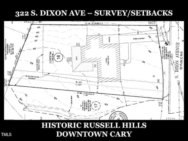 322 S Dixon Ave, Cary, NC 27511 - map of parcels