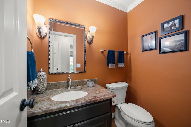 102 Pin Oak Ct, Elon, NC 27244 - half bath with crown molding, toilet, and vanity