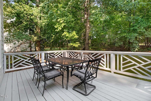 1128 Neuse Ridge Dr, Clayton, NC 27527 - wooden terrace featuring outdoor dining area