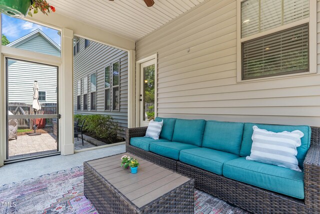 118 Fox Run Ct, Durham, NC 27705 - view of patio / terrace featuring outdoor lounge area
