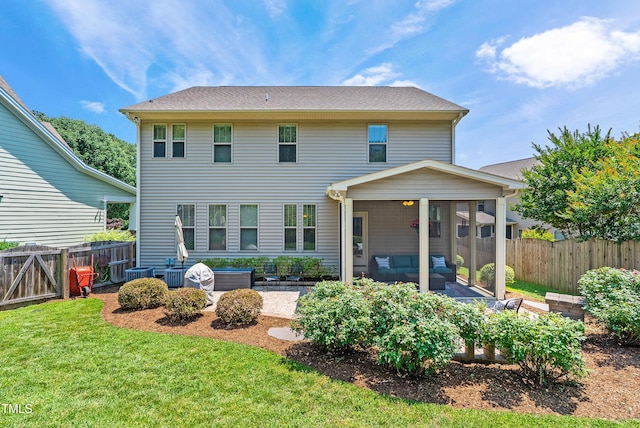 118 Fox Run Ct, Durham, NC 27705 - back of house with an outdoor hangout area, a patio area, and cooling unit