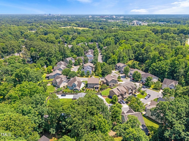 118 Fox Run Ct, Durham, NC 27705 - aerial perspective of suburban area featuring a forest