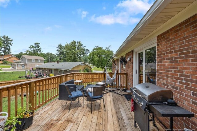 701 Dandridge Dr, Fayetteville, NC 28304 - deck featuring area for grilling and a residential view