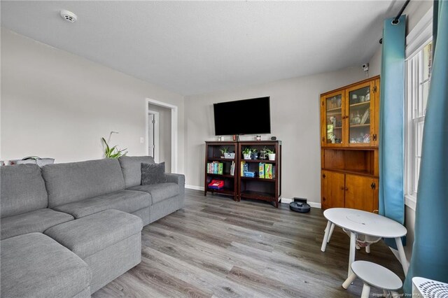 701 Dandridge Dr, Fayetteville, NC 28304 - living room featuring light wood-style flooring and baseboards