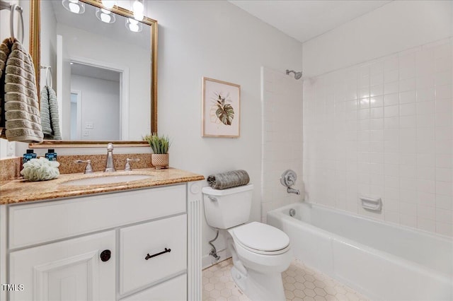 1209 Lochcarron Ln, Cary, NC 27511 - full bathroom featuring vanity, toilet, shower / washtub combination, and tile patterned floors