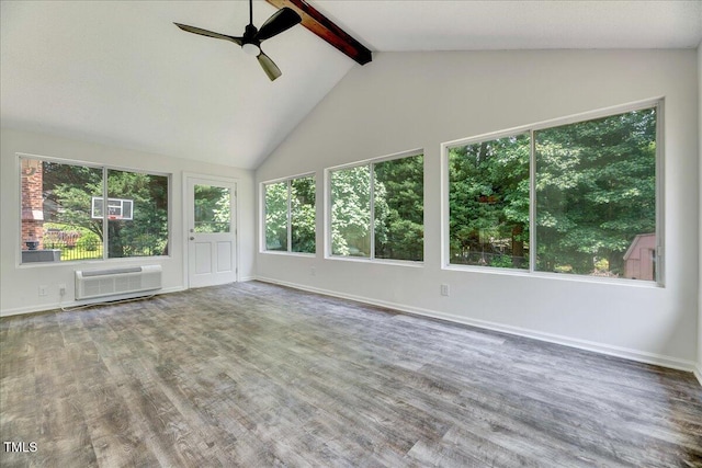 1209 Lochcarron Ln, Cary, NC 27511 - unfurnished sunroom featuring a wall mounted air conditioner and plenty of natural light