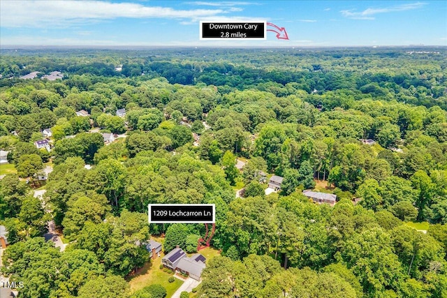 1209 Lochcarron Ln, Cary, NC 27511 - bird's eye view of a heavily wooded area