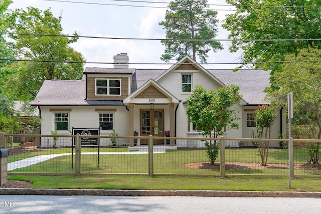 2100 Summit St, Durham, NC 27707 - view of front of property with a shingled roof and a chimney