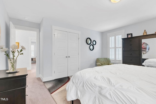 1448 Big Falls Dr, Wendell, NC 27591 - bedroom with light carpet, multiple windows, and a closet