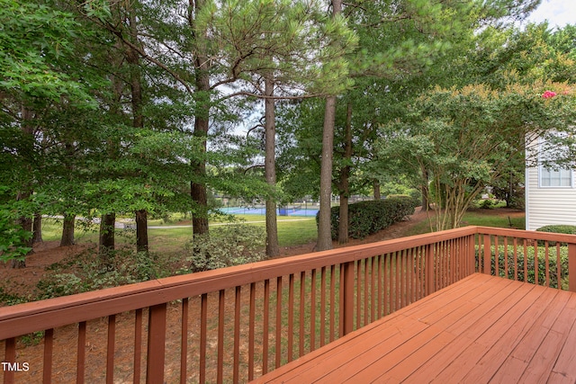 2026 Heritage Pines Dr, Cary, NC 27519 - wooden deck featuring a water view
