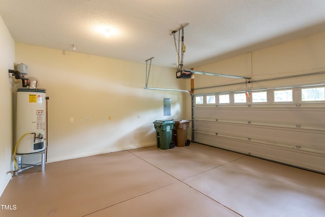 2026 Heritage Pines Dr, Cary, NC 27519 - garage featuring gas water heater, electric panel, and a garage door opener