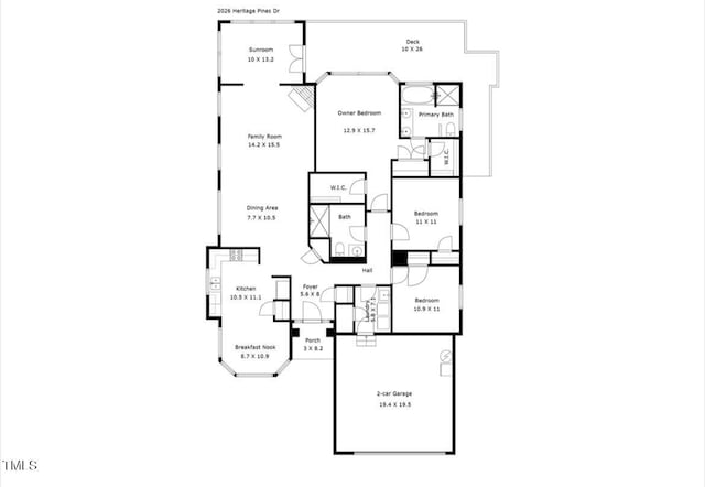2026 Heritage Pines Dr, Cary, NC 27519 - view of floor plan / room layout