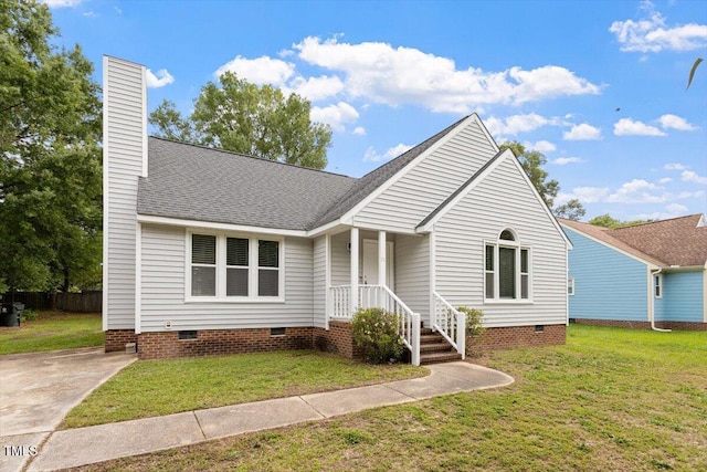 71 E Boxley Dr, Wendell, NC 27591 - bungalow with crawl space, a front lawn, a chimney, and a shingled roof