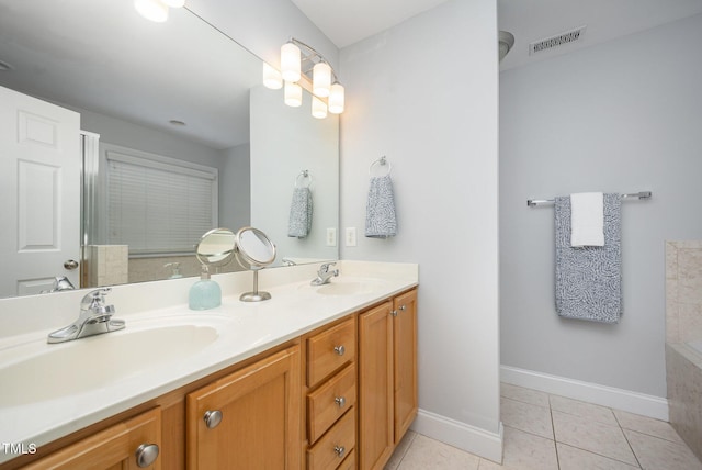 804 Town Side Dr, Apex, NC 27502 - full bathroom featuring double vanity and tile patterned floors