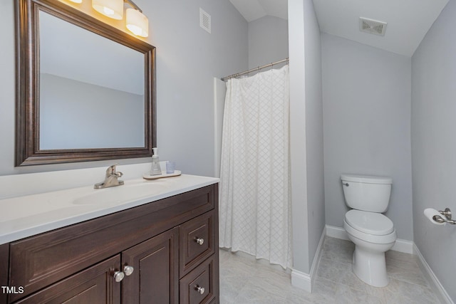 804 Town Side Dr, Apex, NC 27502 - bathroom with vanity, tile patterned flooring, and curtained shower