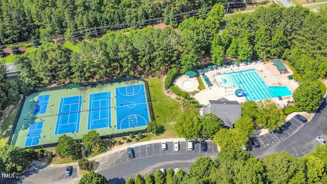 804 Town Side Dr, Apex, NC 27502 - aerial view of a pool