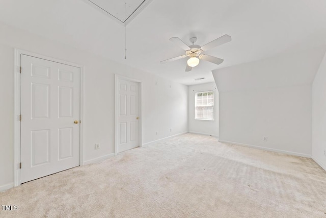 285 Plaza Dr Unit C, Chapel Hill, NC 27517 - unfurnished bedroom featuring attic access, carpet, baseboards, and ceiling fan