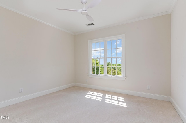 218 W Barbee Chapel Rd, Chapel Hill, NC 27517 - unfurnished room featuring light carpet, ceiling fan, crown molding, and baseboards
