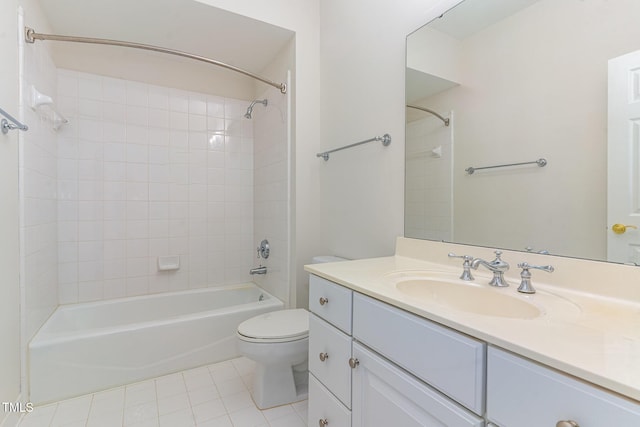 218 W Barbee Chapel Rd, Chapel Hill, NC 27517 - bathroom featuring tile patterned flooring, toilet, vanity, and tub / shower combination
