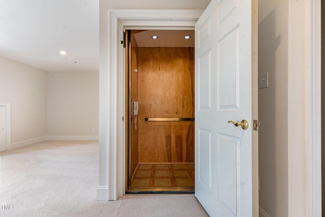218 W Barbee Chapel Rd, Chapel Hill, NC 27517 - hallway with recessed lighting, carpet flooring, and baseboards