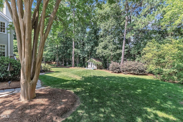 115 E Seve Ct, Morrisville, NC 27560 - view of green lawn with an outbuilding