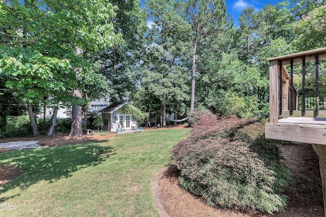 115 E Seve Ct, Morrisville, NC 27560 - view of grassy yard featuring french doors