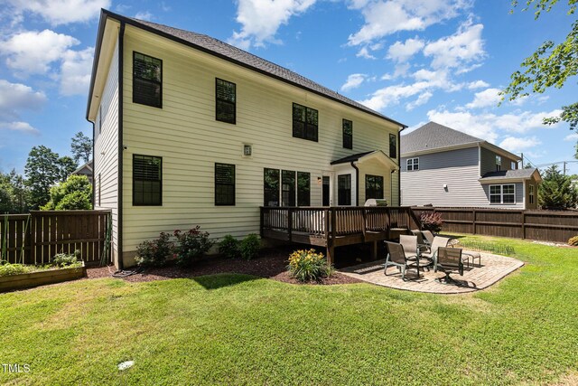 105 Everam Ct, Chapel Hill, NC 27516 - back of house featuring a wooden deck and a patio