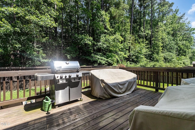 105 Everam Ct, Chapel Hill, NC 27516 - wooden terrace featuring grilling area and a fenced backyard