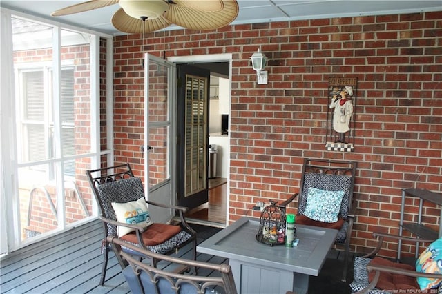 1955 Fairforest Dr, Fayetteville, NC 28304 - sunroom / solarium featuring ceiling fan