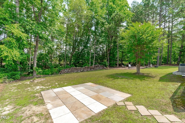 2575 Primrose Ln, Creedmoor, NC 27522 - view of green lawn with a patio