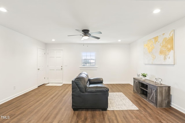 1246 NC-27, Benson, NC 27504 - sitting room featuring ceiling fan, recessed lighting, wood finished floors, and baseboards