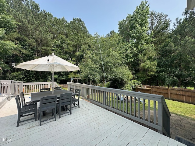 1003 Burnt Hickory Ct, Apex, NC 27502 - deck featuring outdoor dining area