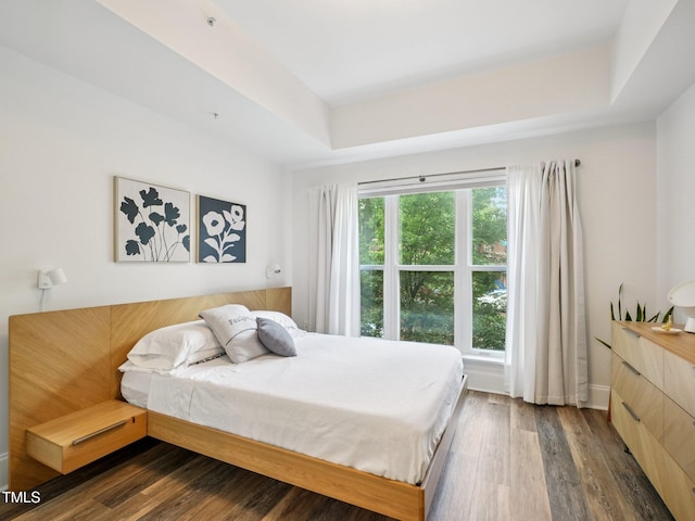 222 Glenwood Ave Unit 213, Raleigh, NC 27603 - bedroom featuring wood finished floors and a raised ceiling