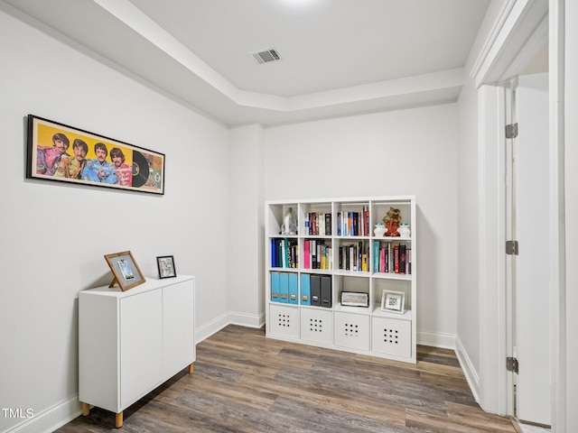 222 Glenwood Ave Unit 213, Raleigh, NC 27603 - office area with wood finished floors and baseboards