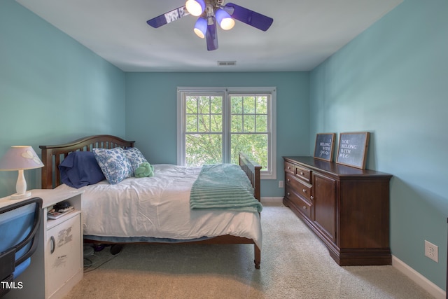 405 Widdington Ln, Cary, NC 27519 - bedroom featuring light carpet and a ceiling fan