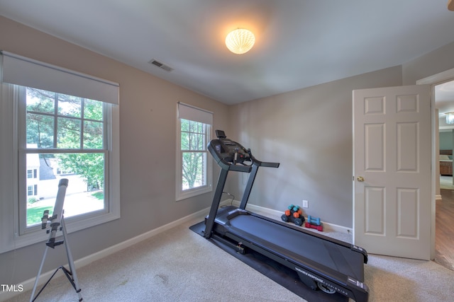 405 Widdington Ln, Cary, NC 27519 - exercise area featuring baseboards and carpet flooring