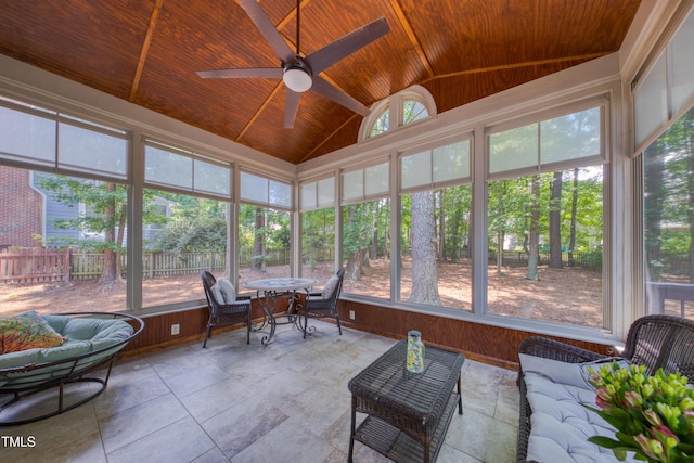 405 Widdington Ln, Cary, NC 27519 - sunroom / solarium with vaulted ceiling, ceiling fan, and outdoor dining area