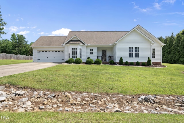3705 Highland Creek Dr, Apex, NC 27539 - single story home featuring driveway, an attached garage, and a shingled roof