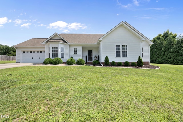 3705 Highland Creek Dr, Apex, NC 27539 - single story home with concrete driveway, a garage, and a shingled roof