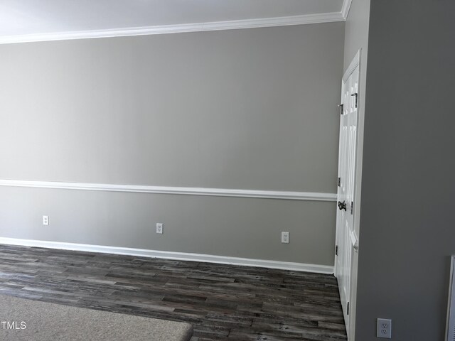 1527 Haywards Heath Ln, Apex, NC 27502 - unfurnished room with ornamental molding, dark wood-style floors, and baseboards