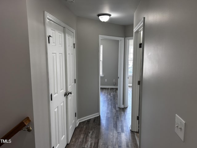 1527 Haywards Heath Ln, Apex, NC 27502 - hall featuring dark wood finished floors and baseboards