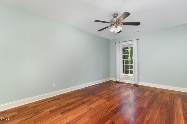 7604 Copper Creek Ct, Wake Forest, NC 27587 - spare room with wood finished floors, baseboards, and a ceiling fan
