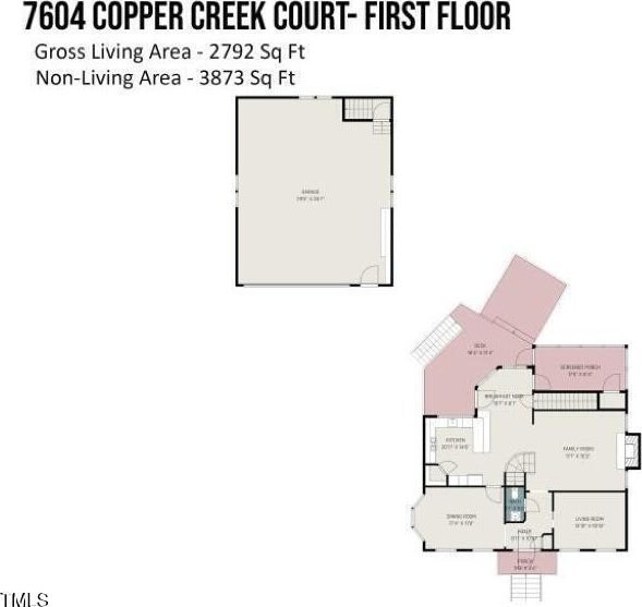 7604 Copper Creek Ct, Wake Forest, NC 27587 - property floor plan