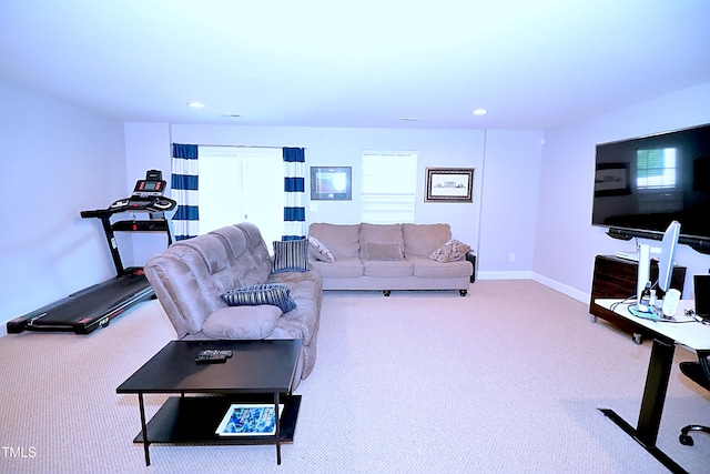 1141 Boxcar Way, Apex, NC 27502 - carpeted living room with baseboards and recessed lighting